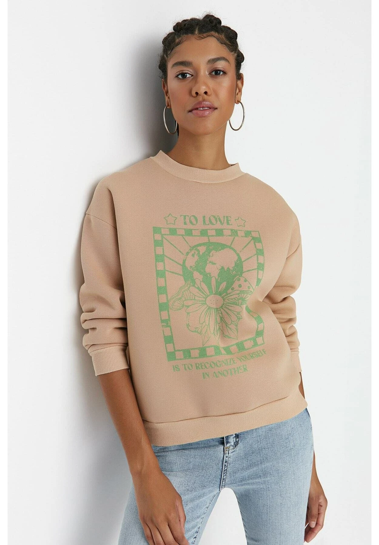 Trendyol Sudadera - Beige 5 Trendyol Sudadera - Beige - Imagen 3