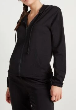 Mit Reissverschluss Und Tunnelzug - Sudadera Con Cremallera - Nero