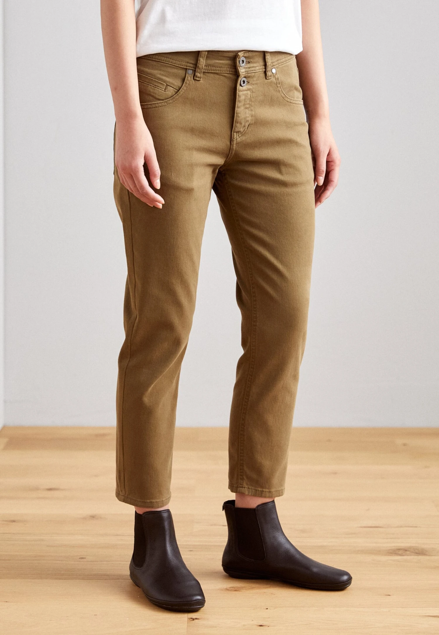 Marc O'Polo Trouser Boyfriend Fit Cropped Length - Vaqueros Slim Fit - Forest Floor 3 Marc O'Polo Trouser Boyfriend Fit Cropped Length - Vaqueros Slim Fit - Forest Floor