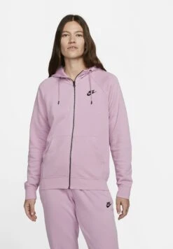 Nike Sportswear WEssntl Flc Fz Hoodie - Sudadera Con Cremallera - Orchid/Black