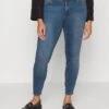 Vero Moda Curve Piping Jeans - Vaqueros Pitillo - Medium Blue Denim -OXMO Ventas 35e6ecf082dc492fb08155b79e743517