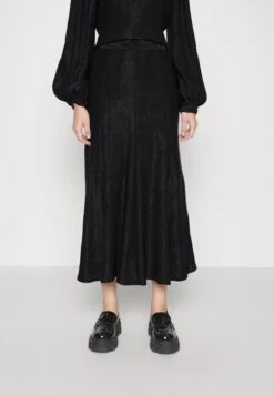 Selected Femme Madina Long Skirt - Falda Larga - Black