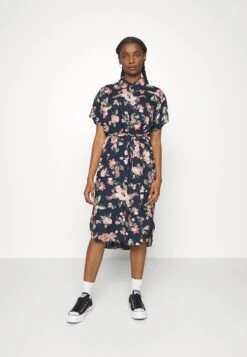 Vero Moda Petite Vmbumpy Calf Shirt Dress- Vestido Camisero - Navy Blazer