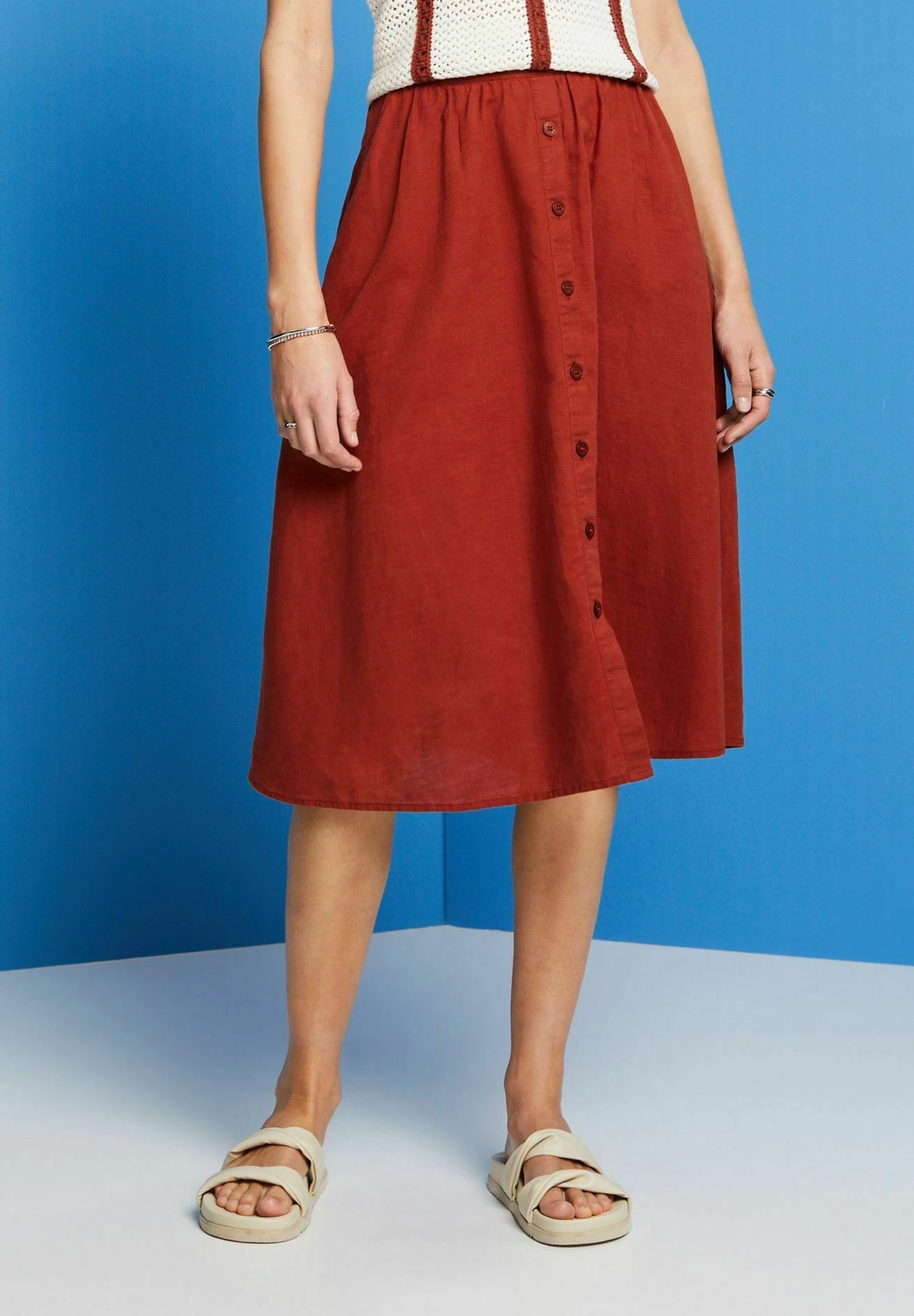 ESPRIT Light- Falda Acampanada - Terracotta New 6 ESPRIT Light- Falda Acampanada - Terracotta New - Imagen 4