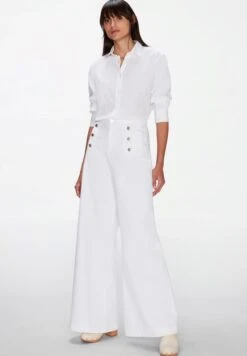 7 For All Mankind Marina Sail Boat - Vaqueros A Campana - White