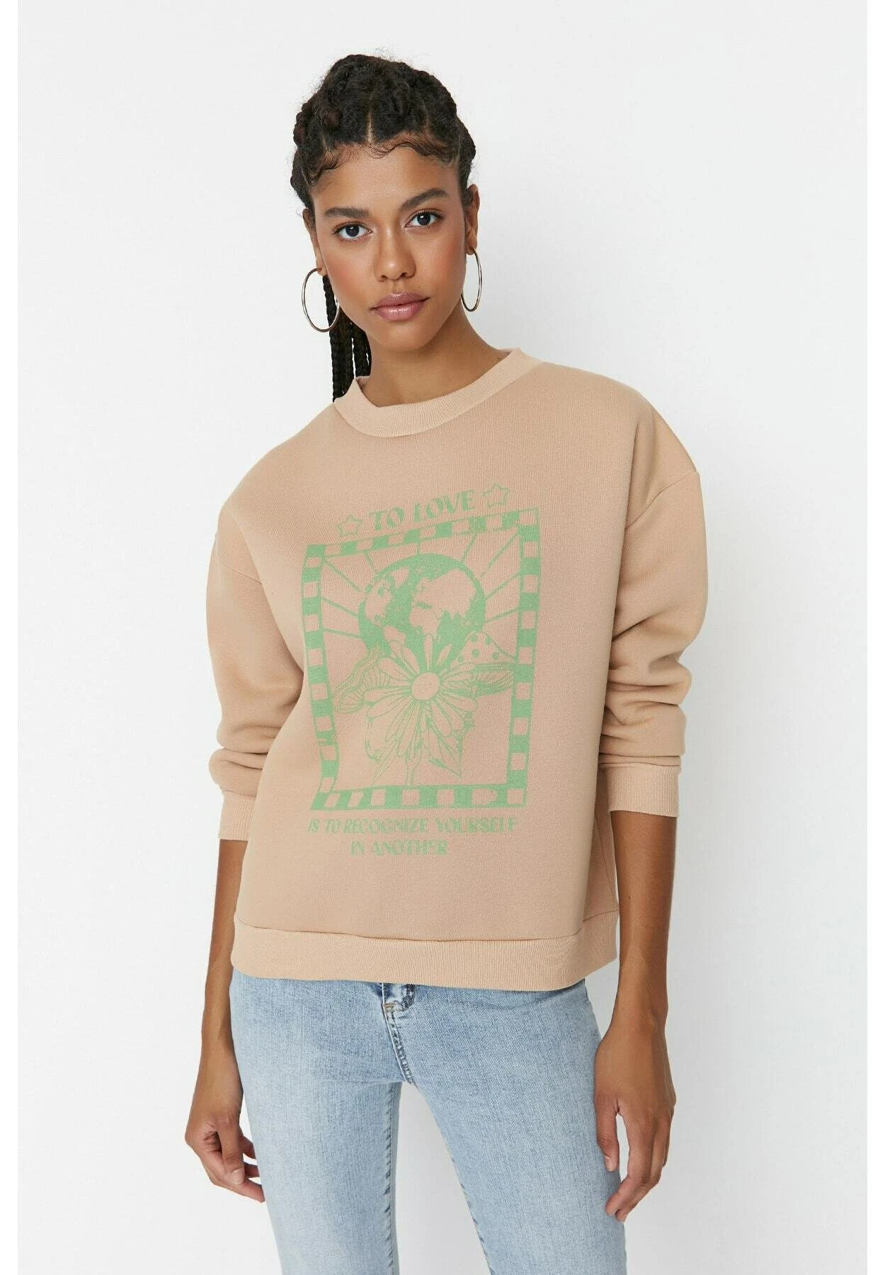 Trendyol Sudadera - Beige 3 Trendyol Sudadera - Beige