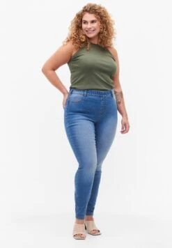 Zizzi With Back Pockets - Jeggings - Blue Denim