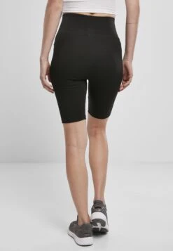 URBAN CLASSICS Ladies High Waist Branded Cycle Shorts - Shorts - Black/Black -OXMO Ventas 81a5ac8f950c4ce9b1b7916657083eca