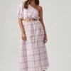 Allina - Vestido Largo - Lilac Checks -OXMO Ventas b590b7b6fbd0468eaee8475671bc65ad