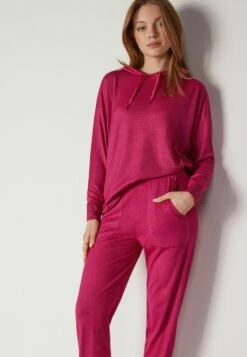 Ultrafine - Jersey Con Capucha - Rosa Garment-Dyed Fuchsia -OXMO Ventas b9b8a556096c4759b1a212ffb823352b
