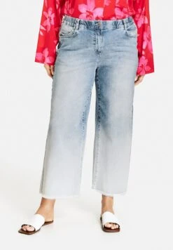 Verkürzt Mit Weitem Bein Lotta - Vaqueros Rectos - Bleached Blue Denim