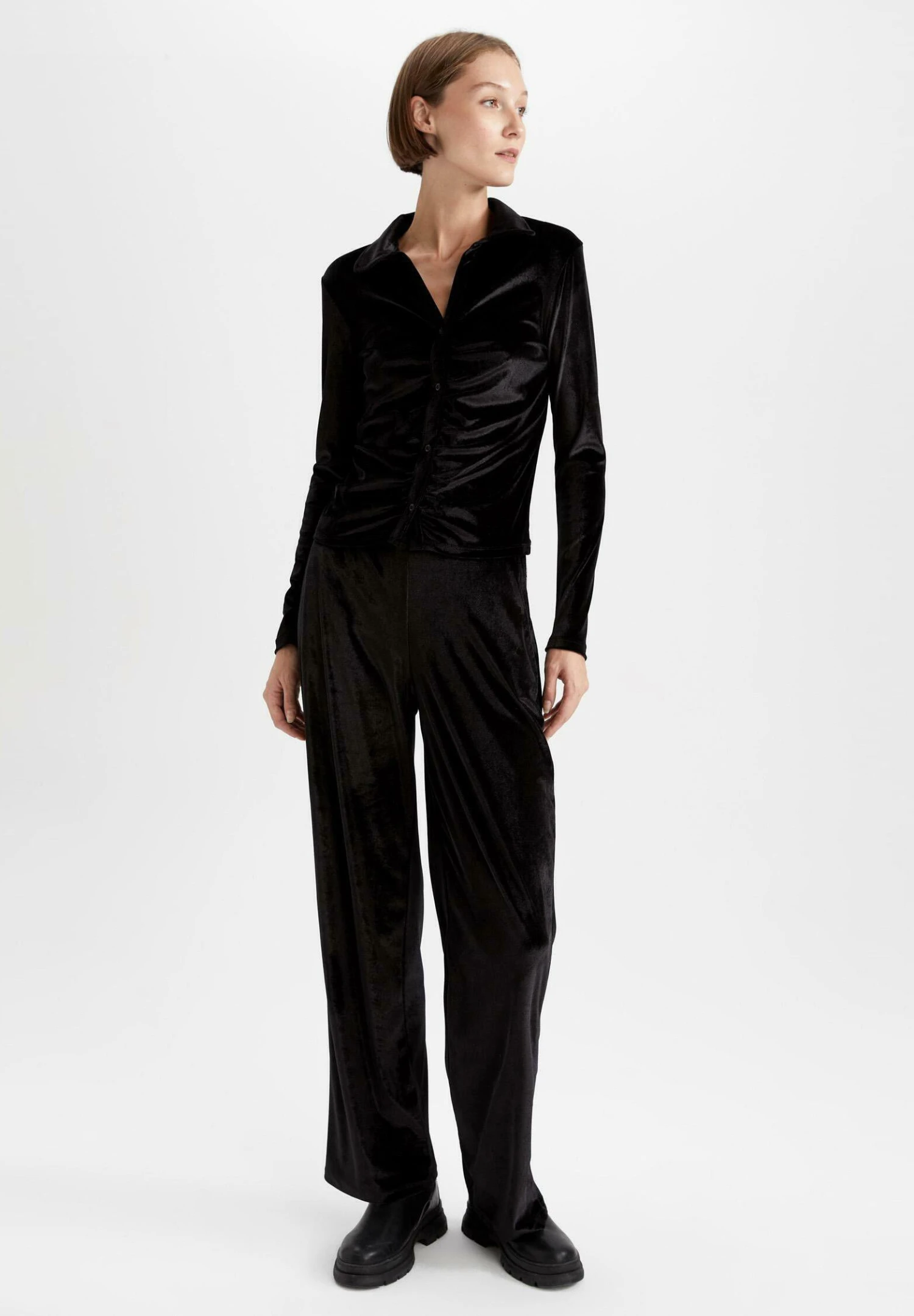 DeFacto Wide Leg- Pantalones - Black 4 DeFacto Wide Leg- Pantalones - Black - Imagen 2