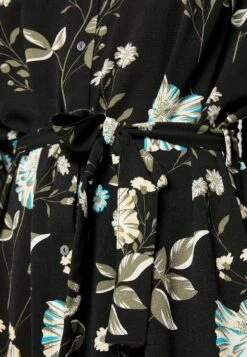 ONLY CARMAKOMA Carluxmie Calf Shirt Dress - Vestido Informal - Black W. Yellow Flower -OXMO Ventas c9bffd19553d412987d20ec9ec664b62