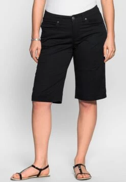 Sheego Shorts Vaqueros - Schwarz